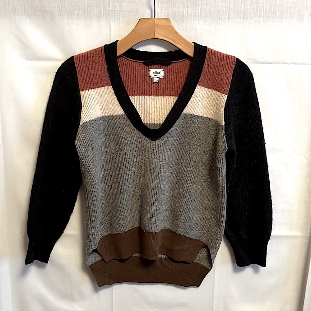ARITZIA Wilfred V-Neck Merino Cashmere Sweater // Size L - Picture 1 of 7